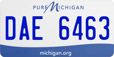 MI license plate DAE6463