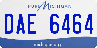 MI license plate DAE6464