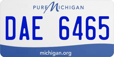 MI license plate DAE6465