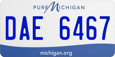 MI license plate DAE6467