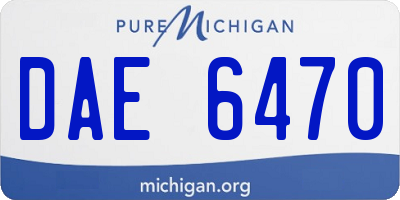 MI license plate DAE6470