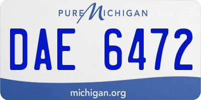 MI license plate DAE6472