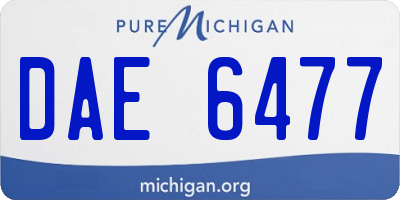MI license plate DAE6477