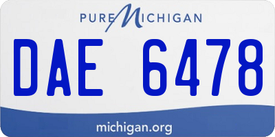 MI license plate DAE6478