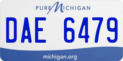 MI license plate DAE6479