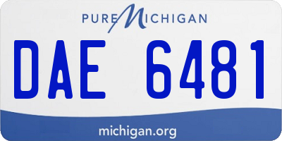 MI license plate DAE6481