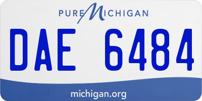 MI license plate DAE6484