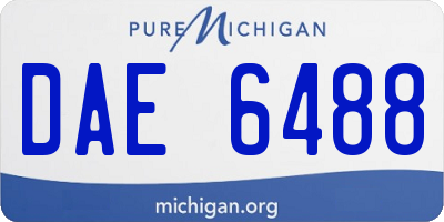 MI license plate DAE6488