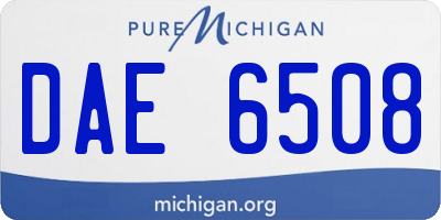 MI license plate DAE6508