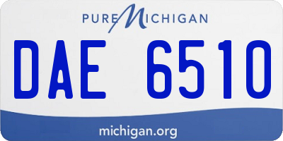 MI license plate DAE6510