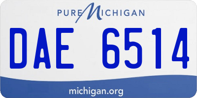 MI license plate DAE6514