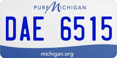 MI license plate DAE6515