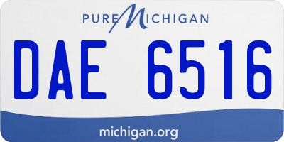 MI license plate DAE6516