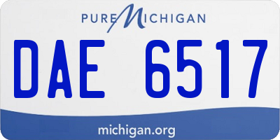 MI license plate DAE6517