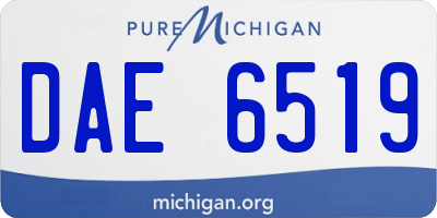 MI license plate DAE6519