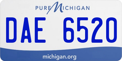 MI license plate DAE6520