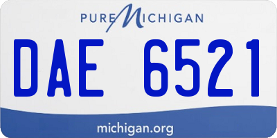 MI license plate DAE6521