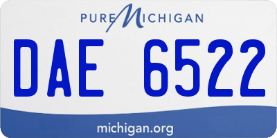 MI license plate DAE6522