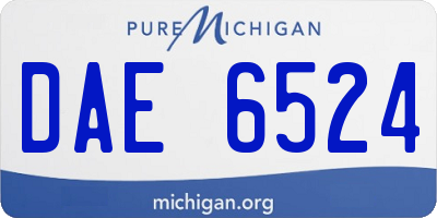 MI license plate DAE6524