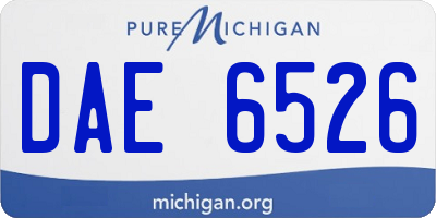 MI license plate DAE6526