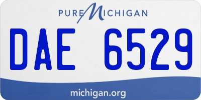 MI license plate DAE6529