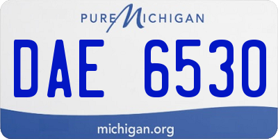 MI license plate DAE6530