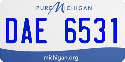 MI license plate DAE6531