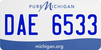 MI license plate DAE6533