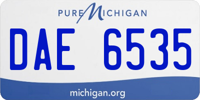 MI license plate DAE6535