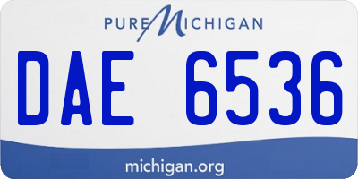 MI license plate DAE6536