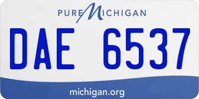 MI license plate DAE6537