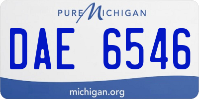 MI license plate DAE6546