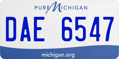 MI license plate DAE6547