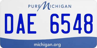 MI license plate DAE6548