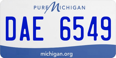 MI license plate DAE6549