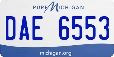 MI license plate DAE6553