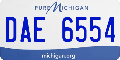 MI license plate DAE6554