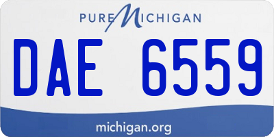 MI license plate DAE6559