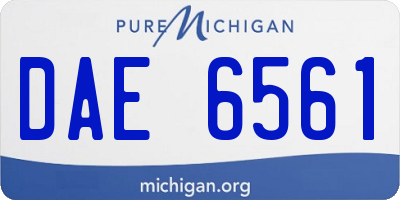 MI license plate DAE6561