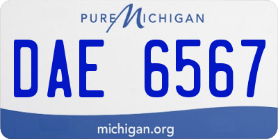 MI license plate DAE6567