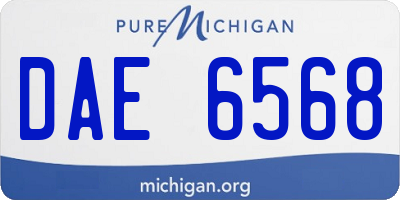 MI license plate DAE6568