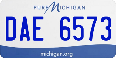 MI license plate DAE6573