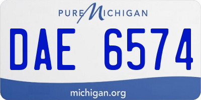 MI license plate DAE6574