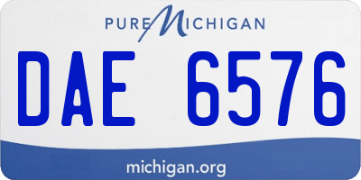 MI license plate DAE6576