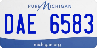 MI license plate DAE6583