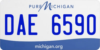 MI license plate DAE6590
