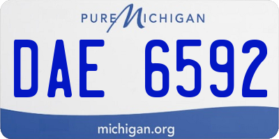 MI license plate DAE6592