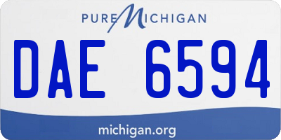 MI license plate DAE6594
