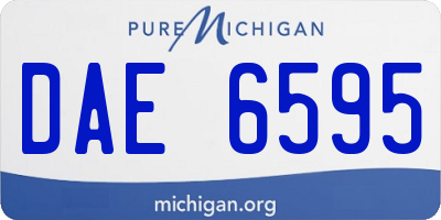 MI license plate DAE6595