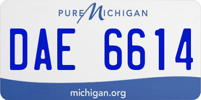 MI license plate DAE6614